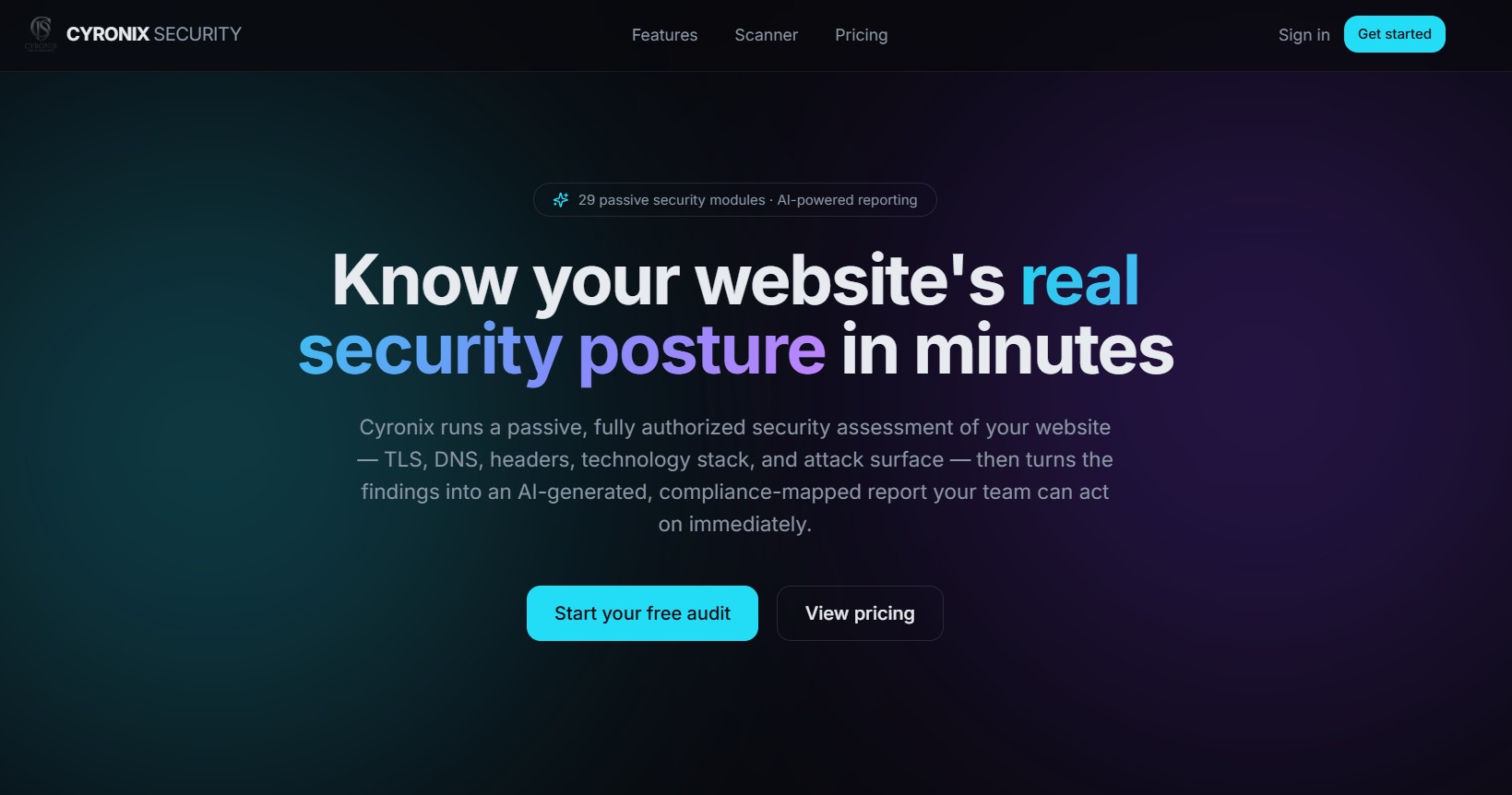 Cyronix Security Auditor — website security posture scanner