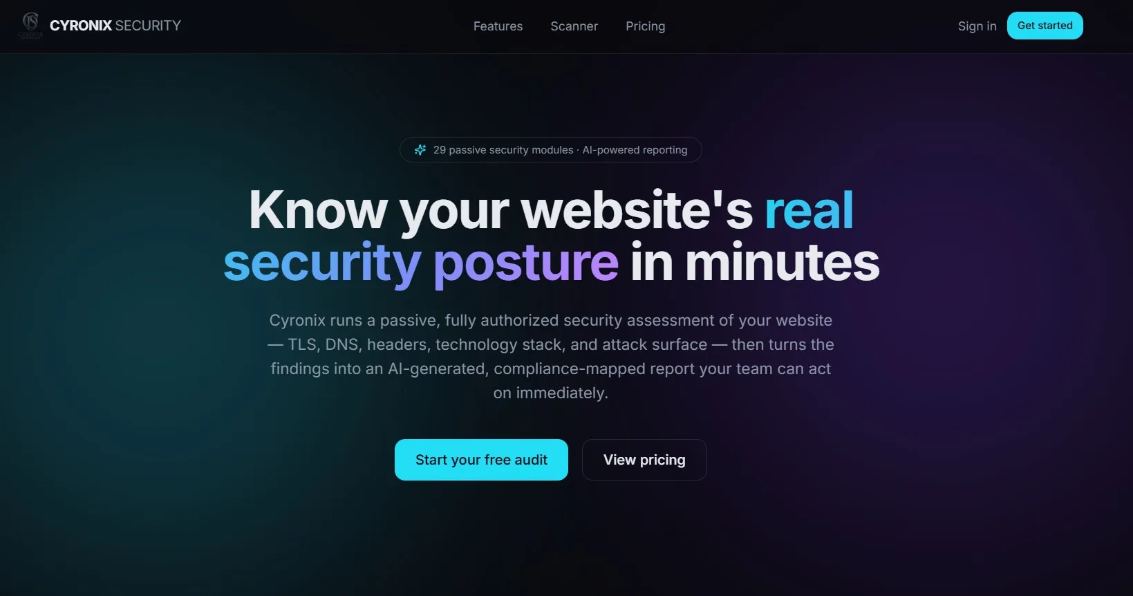 Cyronix Security Auditor — website security posture scanner